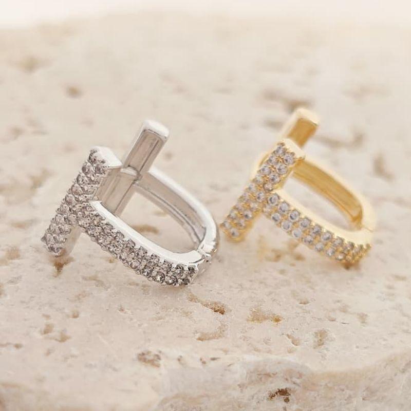 argolinha em T cravejada