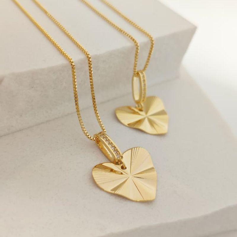 corrente coração com textura