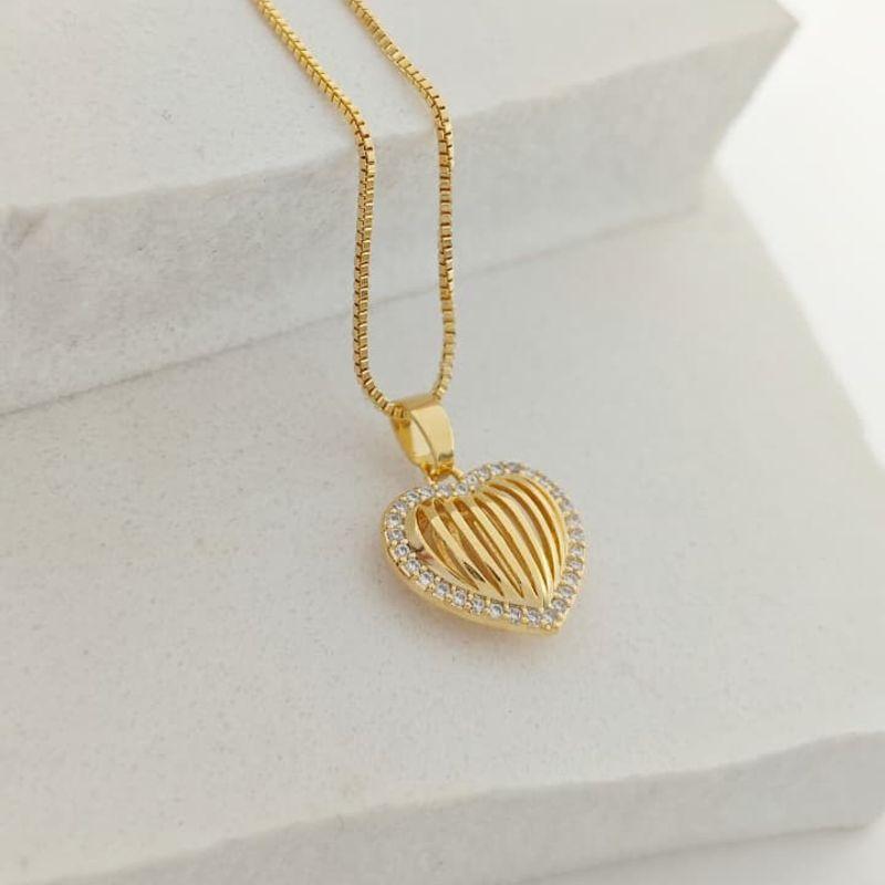 corrente coração trabalhado