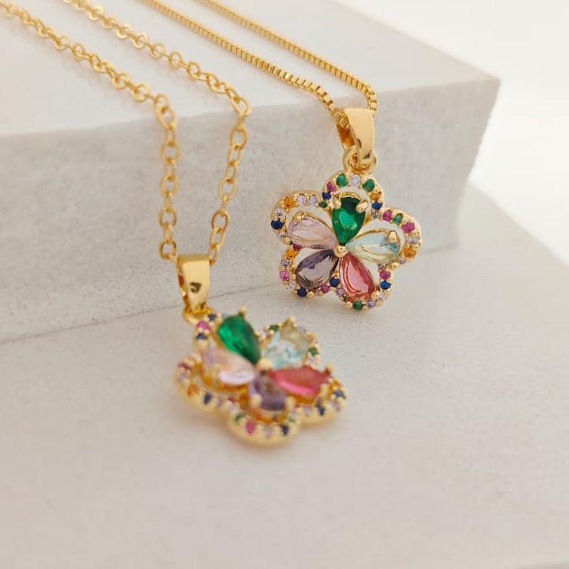 corrente de flor colorida