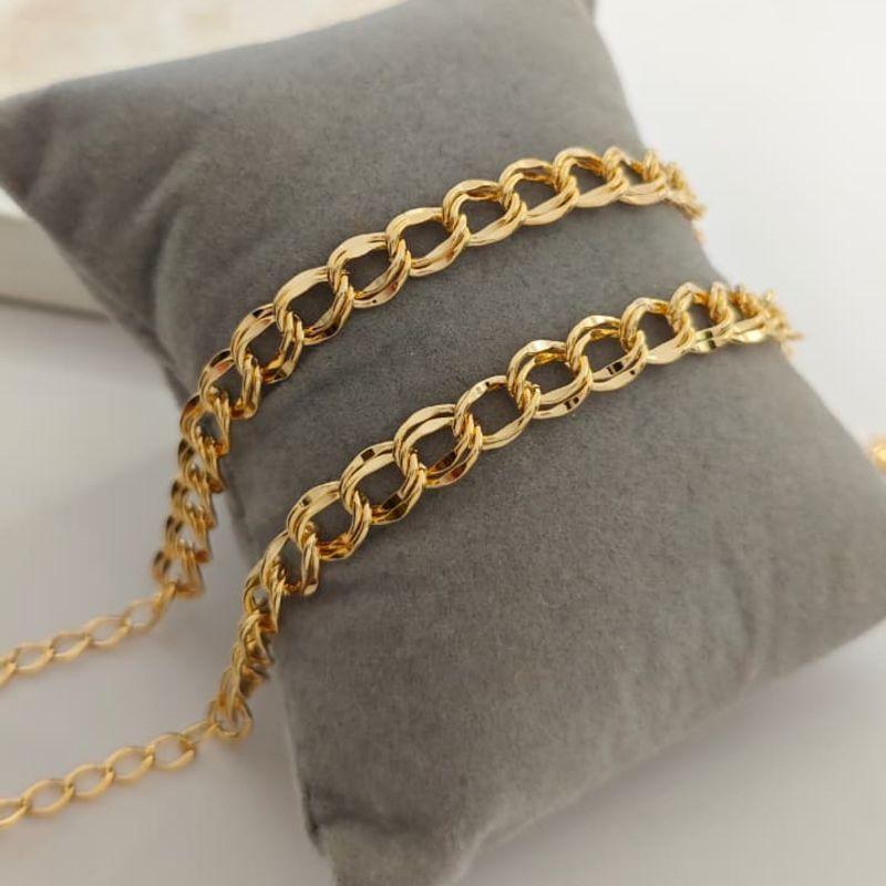 pulseira elo duplo luxo