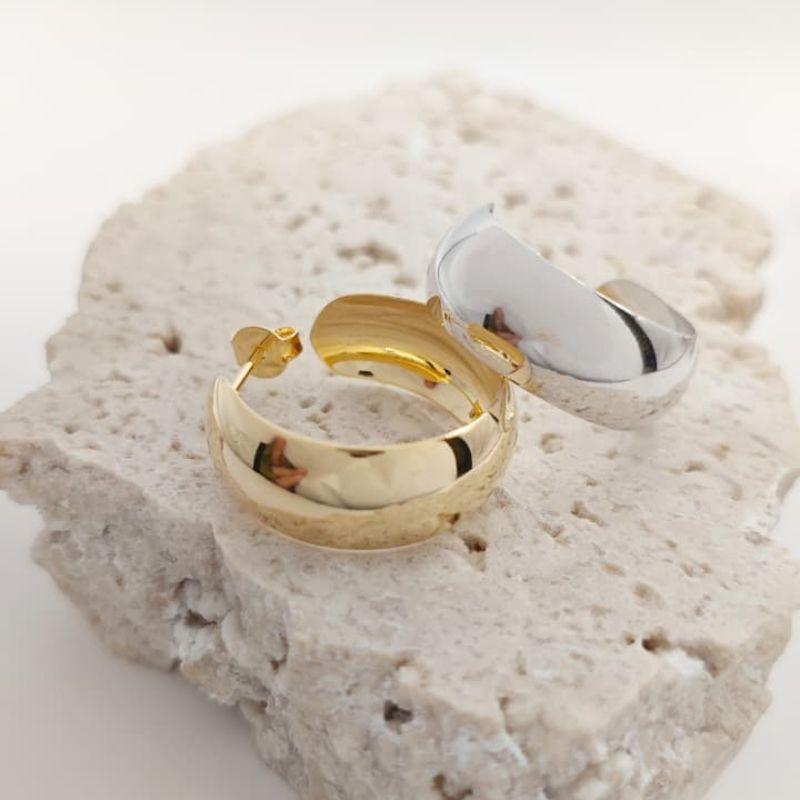 argola grossa lisa 2,3cm rhodio