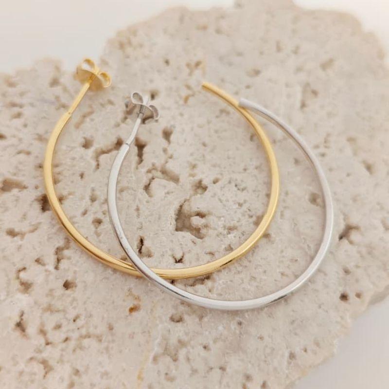 argola lisa 3,9cm rhodio