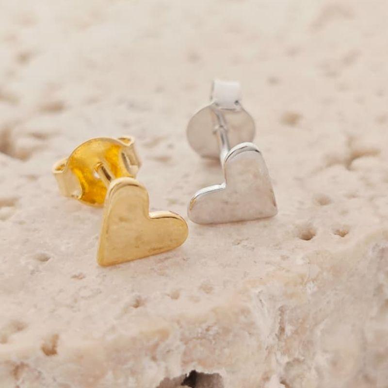 brinco de coração liso 6mm