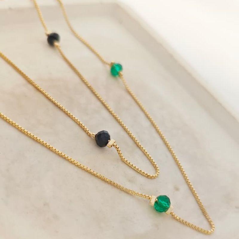 chocker cristal preto espaçado