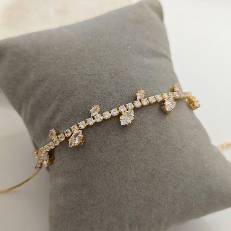 pulseira de zirconia luxo