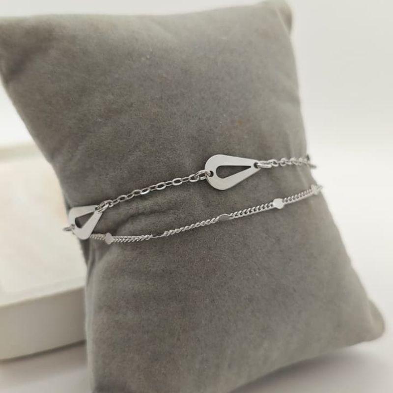pulseira dupla com gota
