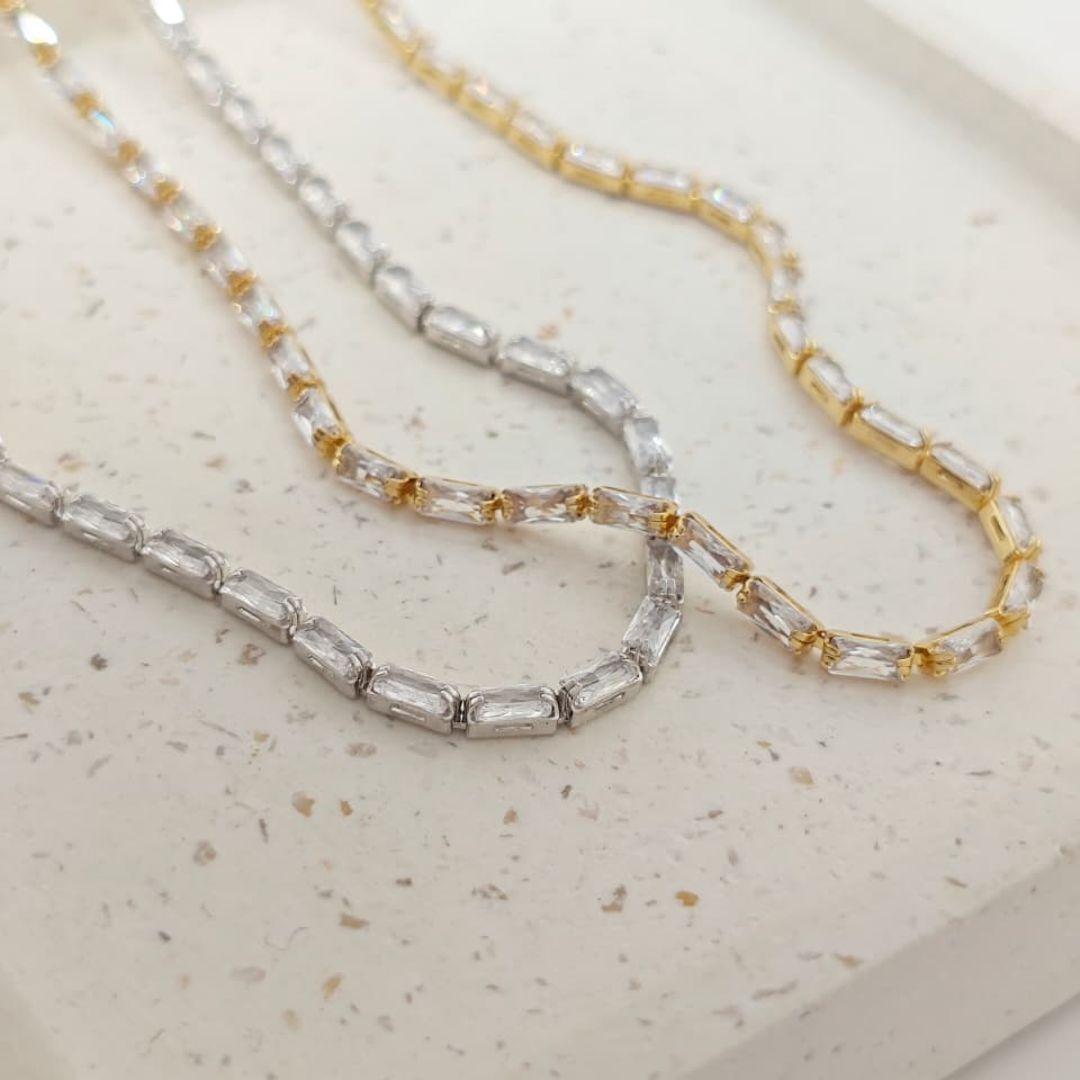 chocker riviera baguete achatada