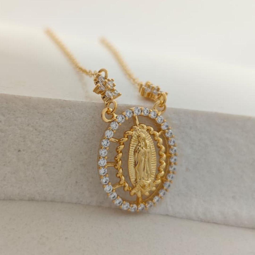 corrente nossa senhora com zircônia